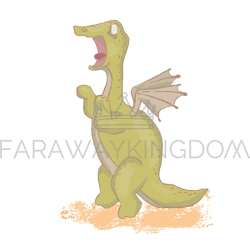 dino cry prehistoric cartoon beast hand drawn illustration