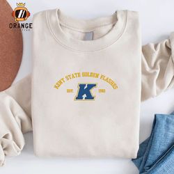 Kent State Golden Flashes Embroidered Sweatshirt, NCAAF Embroidered Shirt, Kent State Logo, Embroidered Hoodie