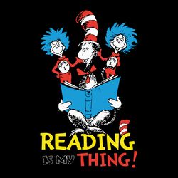 reading dr seuss svg, dr seuss clipart, dr seuss birthday, dr seuss cat svg digital download