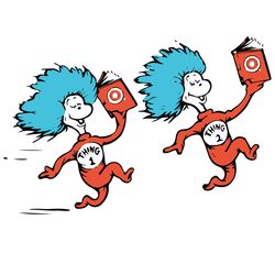 thing 1 thing 2 dr seuss svg, dr seuss clipart, dr seuss birthday, dr seuss cat svg digital download