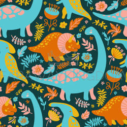dino print grunge prehistoric animals seamless pattern vector