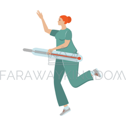 doctor and thermometer coronavirus medicine flat vector set