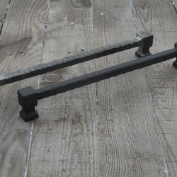 256 mm hand forged drawer pull (type 4), 10 1/16'' pull handle, wrought iron, cabinet cupboard wardrobe kitchen