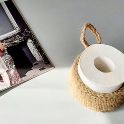 toilet paper basket round hemp storage rustic basket