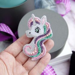Unicorn Brooch Beaded Unicorn Pin Brooch jewelry brooch unicorn jewelry brooch for a girl children's gift