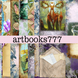 druid diary-4, green witch, scrapbooking, ephemera, junk journal, digital paper