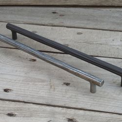 256 mm hand forged drawer pull (type 6), 10.1 in, wrought iron, cabinet cupboard wardrobe kitchen dresser knobs hardware