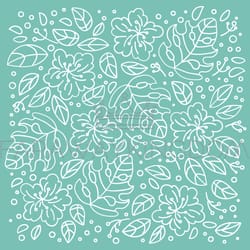 doodle tropics floral nature ornament vector illustration set