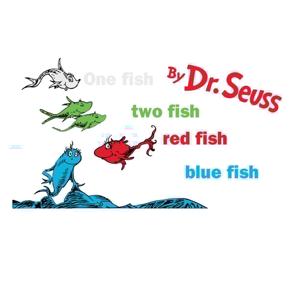 one fish two fish Dr Seuss Svg, Dr Seuss Clipart, Dr Seuss B | Inspire ...