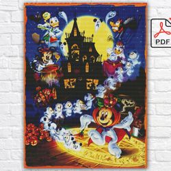 Halloween Cross Stitch Pattern / Disney Cross Stitch Pattern / Mickey Mouse Cross Stitch Pattern / Cartoon Instant Chart