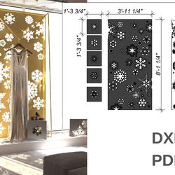snow panel laser cut file - dxf pdf for cnc -digital download - home\shop decor - laser engraving - plasms cutting - las