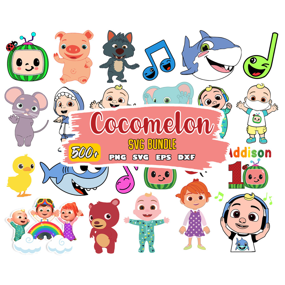 CoComelon bundle SVG , CoComelon SVG bundle , Silhouette, Digital download.jpg