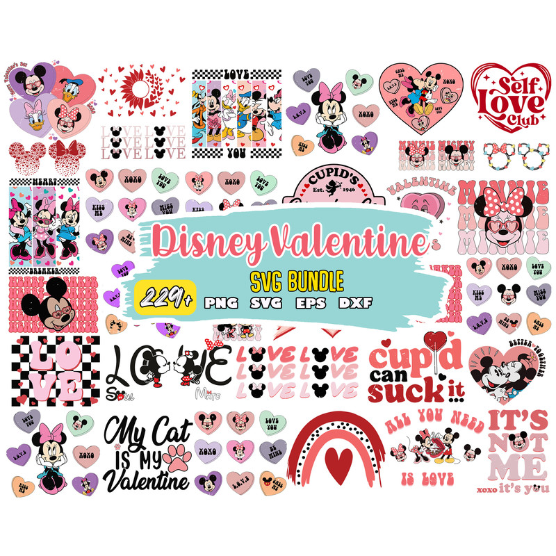 Disney Valentine's Day Bundle, Mega Disney Valentine's Day svg eps dxf png, cricut , for Cricut.jpg