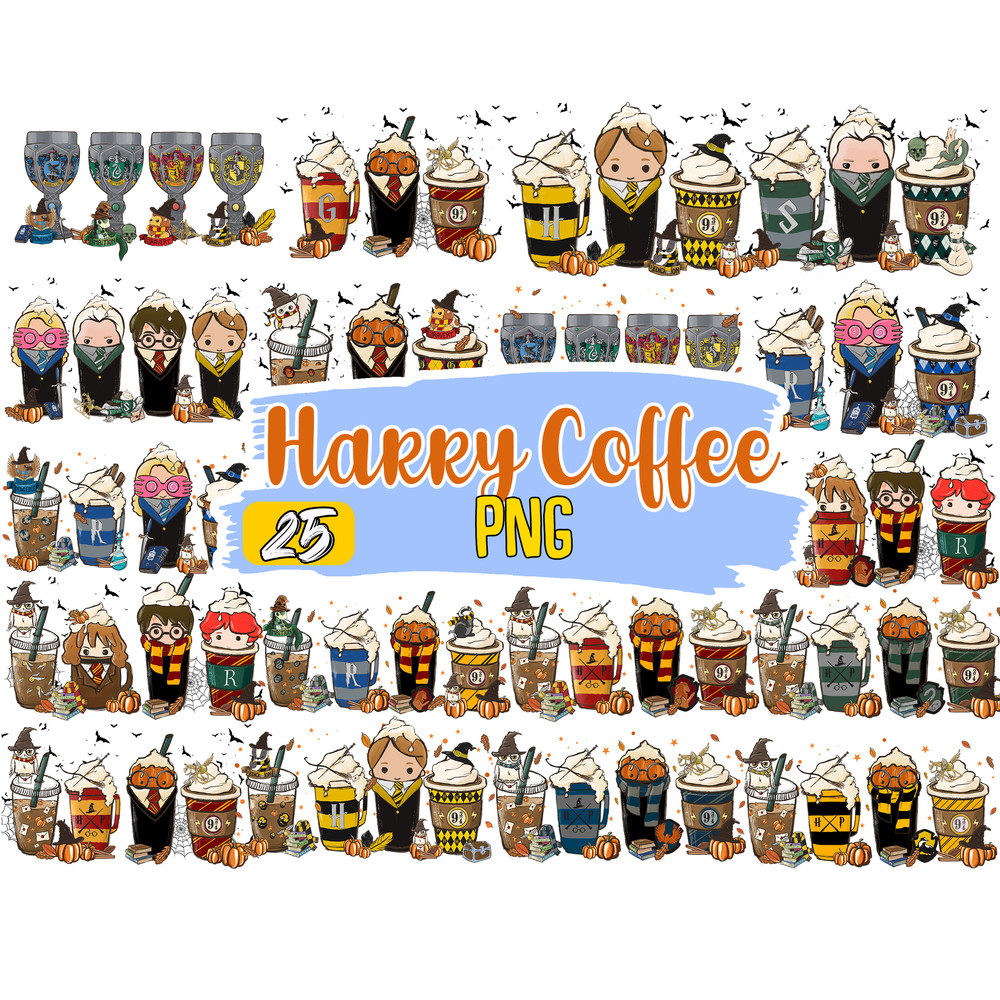 Harry Fall Coffee Png, Halloween Coffee Latte Bundle, Harry Coffee Latte, Fall Coffee Png Bundle.jpg