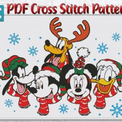 Mickey Mouse Cross Stitch Pattern / Christmas Cross Stitch Pattern / Disney Cross Stitch Pattern / Cartoon Instant Chart