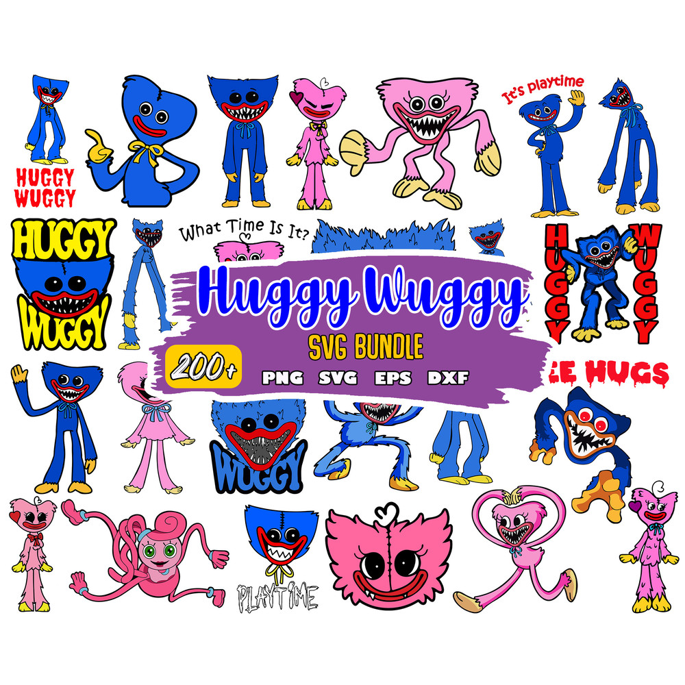 Huggy Wuggy svg, Kissy Missy Poppy Playtime SVG, PNG, DXF. Digital Files Cricut Silhouette.jpg