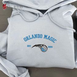 Orlando Magic est 1989 Embroidered Unisex Shirt, NBA T Shirt, Basketball, NBA Embroidery Hoodie, NBA Sweatshirt