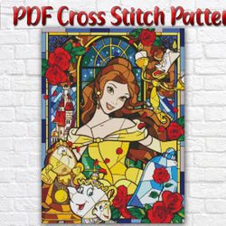 Beauty And The Beast Cross Stitch Pattern / Princess Belle PDF Cross Stitch Pattern / Disney Cross Stitch Pattern /