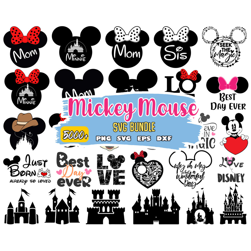 Mickey Mouse SVG Bundle, Minnie SVG, Mickey png clipart, Layered svg of Mickey Minnie.jpg