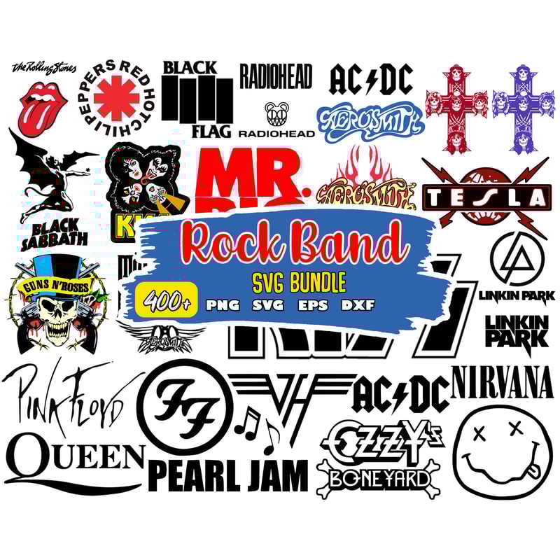 Rock Band Logo SVG Bundle Cricut Files, SvG For Silhouette, SvG Files, vector files, SvG For Cricut, clipart.jpg