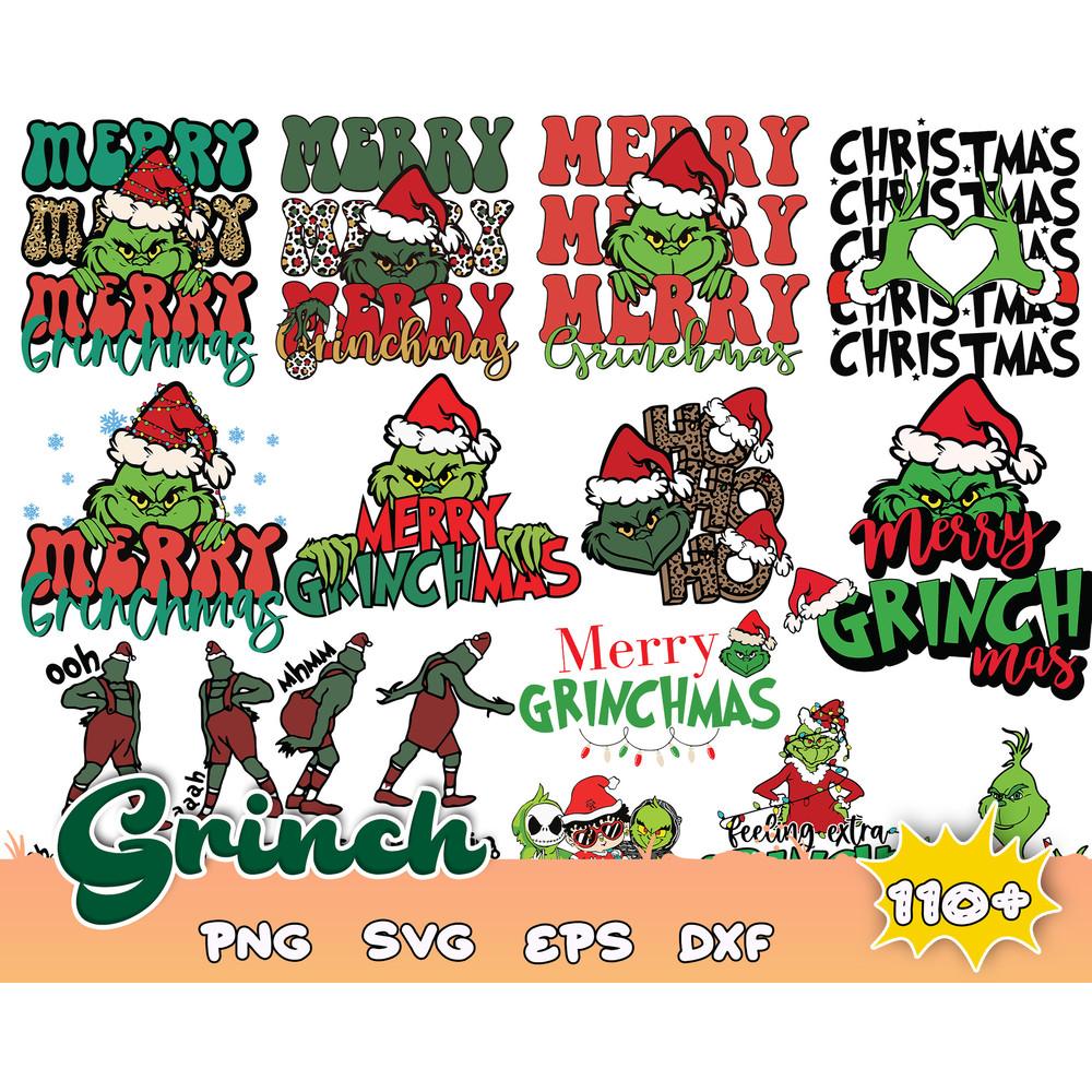 110 Grinch svg Bundle, Grinch Hand svg, Grinch Face svg, Grinch Christmas svg, svg for cricut, Instant Download.jpg