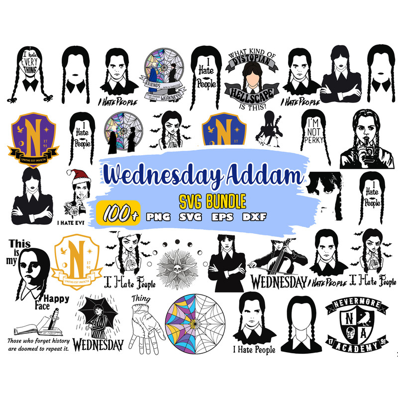 Wednesday addams bundle svg , eps svg dxf png , Cutting Image, File Cut , Digital Download.jpg
