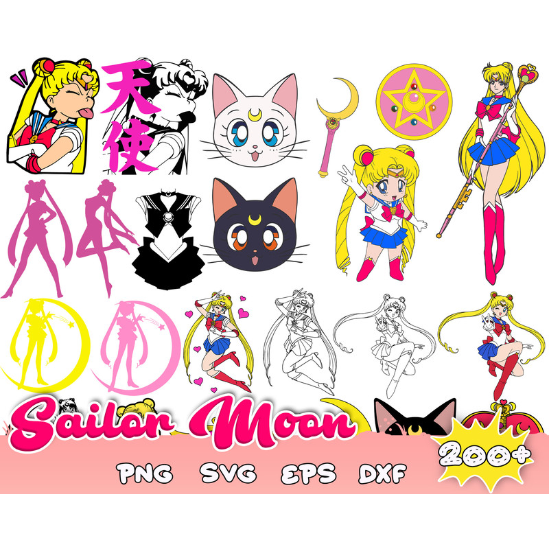 200 Sailor Moon Svg Bundle, Sailor Moon Svg, Sailor Moon Clipart, Sailor Moon Characters, Anime Clipart.jpg