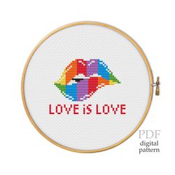 Love is love for cross stitch pattern