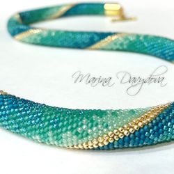 Crochet rope necklace - Turquoise handmade necklace