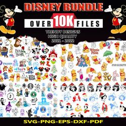 10.000 Disney Bundle SVG, PNG, DXF Files for print and cricut with GIFT