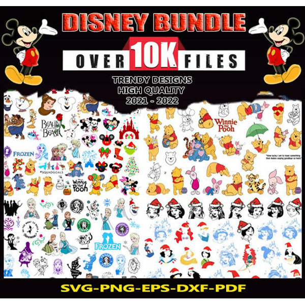 Dxf Disney Files 10.000 Disney Bundle SVG, PNG, DXF Files for print and cricu - Inspire ...