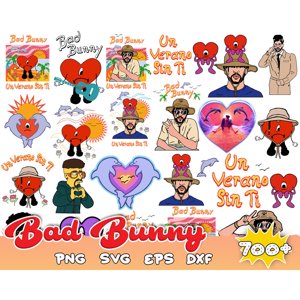700 Bad bunny svg, Un Verano Sin ti Sad Heart SVG, PNG, bad bunny svg, eps, dxf, png.jpg