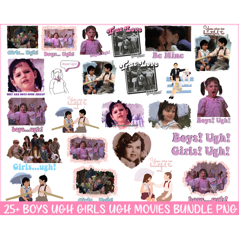 Boys Ugh Girls Ugh Bundle PNG, Anti Valentine Png, Little Rascals, 90's Movie Valentines Png, Valentine Movie Png Bundle.jpg