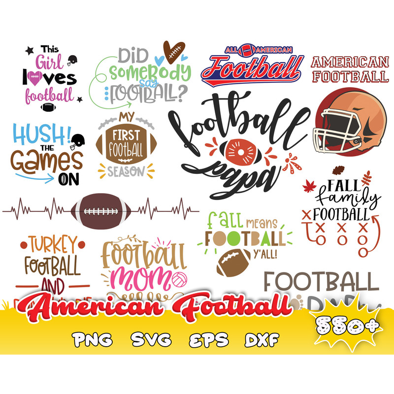Football Quotes Svg, SVG Cut Files, Football Bundle SVG, Football Clipart- Football Cut File, Football split, Instant Download.jpg