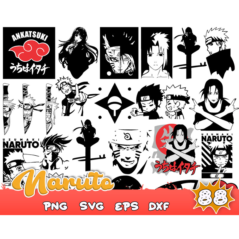 Naruto SVG Bundle, Anime Vector, Anime Cut file, Anime Clipart, Anime Silhouette, Anime Bundle.jpg