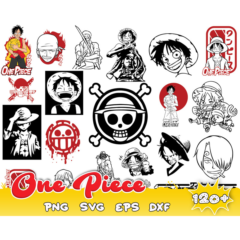 Onepiece Svg, manga svg,anime birthday,anime silhouette,anime bundle png digital files,cutfile.jpg