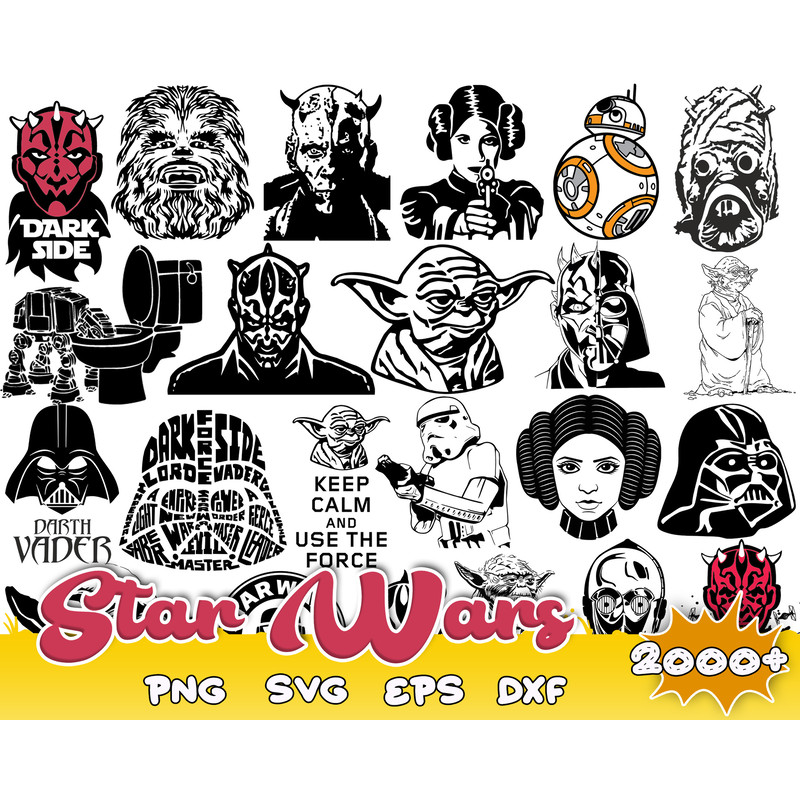 Star wars svg Bundle, Star wars Files, Star Wars Cut files, Darth Vader svg , Yoda svg, Instant Download.jpg