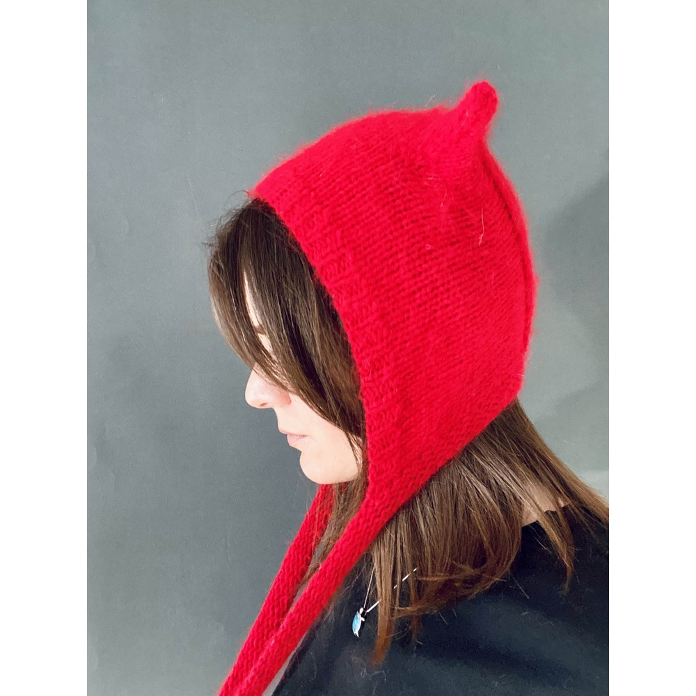 knitted wool kitty bonnet hat with ears devil hat red0.jpg