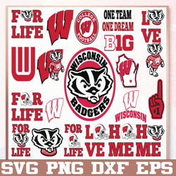 Bundle 21 Files Wisconsin Badgers Football Team svg, Wisconsin Badgers svg, N C A A Teams svg, N C A A Svg, Png, Dxf