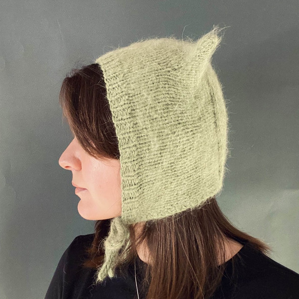 knitted wool kitty bonnet hat with ears devil hat.jpg