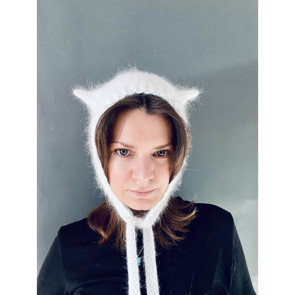 knitted wool kitty bonnet hat with ears devil hat33.jpg