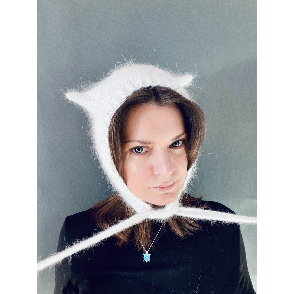 knitted wool kitty bonnet hat with ears devil hat44.jpg