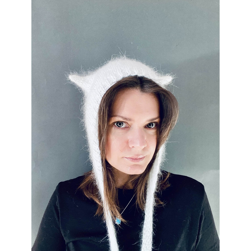 knitted wool kitty bonnet hat with ears devil hat55.jpg