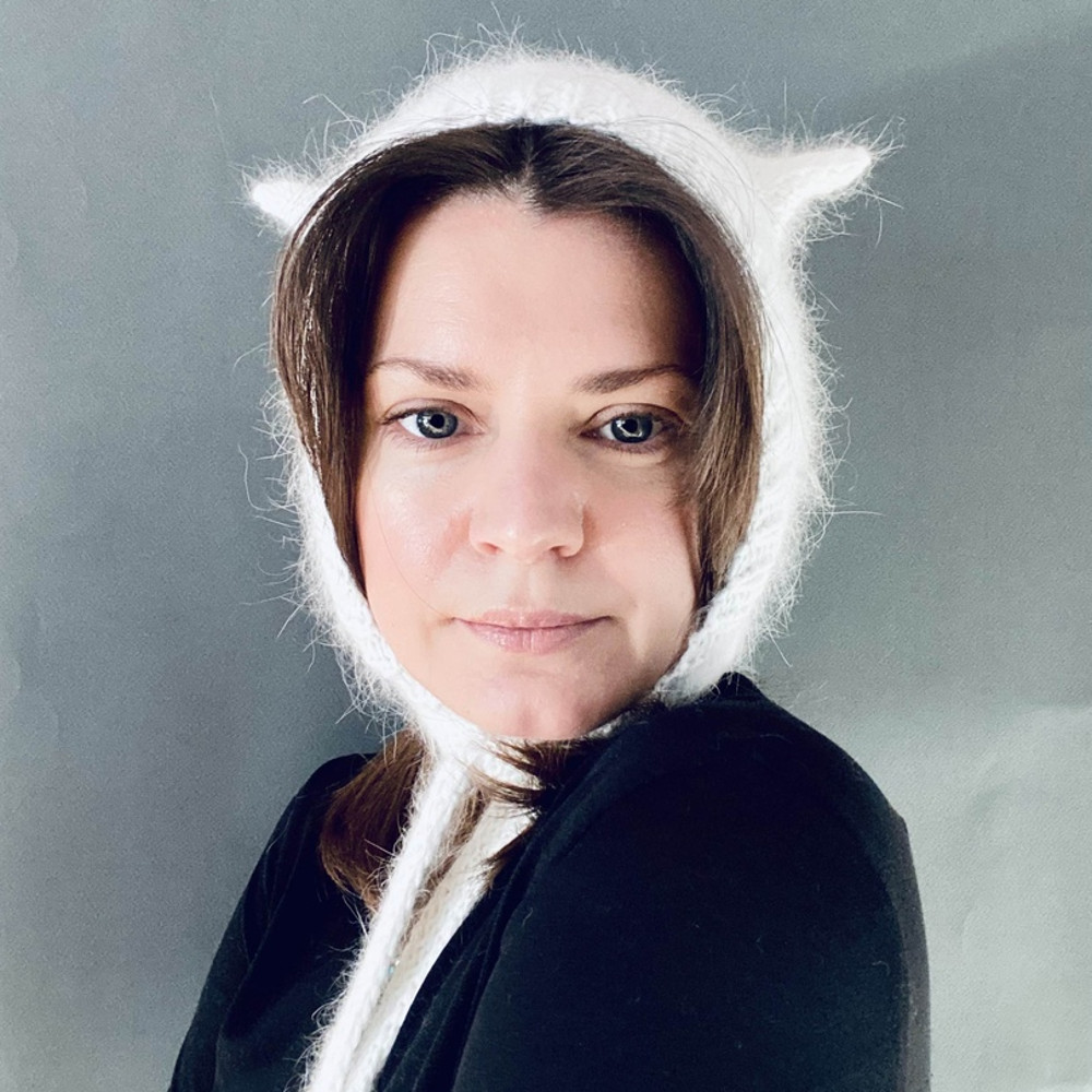 knitted wool kitty bonnet hat with ears devil hat11.jpg