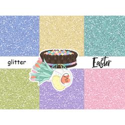 Easter Glitter Paper | Pastel Glitter Background