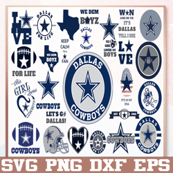 Bundle 27 Files Dallas Cowboys Football team Svg, Dallas Cowboys Svg, NFL Teams svg, NFL Svg, Png, Dxf, Eps