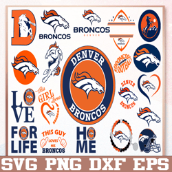 Bundle 20 Files Denver Broncos Football team Svg, Denver Broncos Svg, NFL Teams svg, NFL Svg, Png, Dxf, Eps