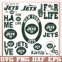 Bundle 13 Files New York Jets Football team Svg, New York Jets Svg, NFL Teams svg, NFL Svg, Png, Dxf, Eps