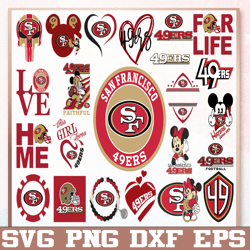 Bundle 23 Files San Francisco 49ers Football team Svg, San Francisco 49ers Svg, NFL Teams svg, NFL Svg, Png, Dxf, Eps