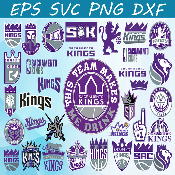 Bundle 34 Files Sacramento Kings Basketball Team svg, Sacramento Kings svg,  NBA Teams Svg, NBA Svg, Png, Dxf, Eps, Insta